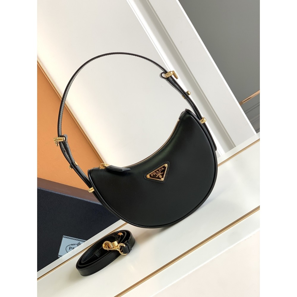 Prada Arque Mini Shoulder Bag In Black Leather