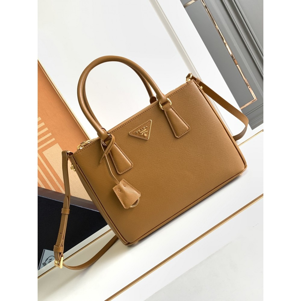 Prada Galleria Medium Bag In Caramel Saffiano Leather