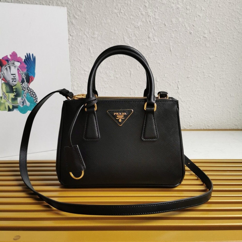 Prada Galleria Small Bag In Black Saffiano Leather