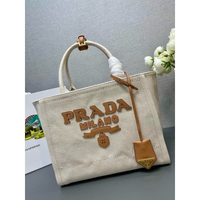 Prada Medium Blend Tote Bag In Linen