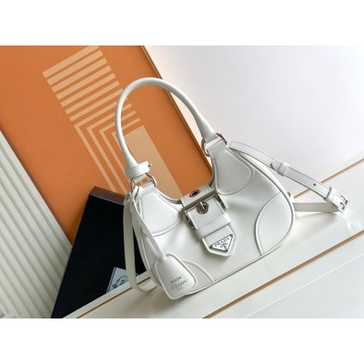 Prada Moon Bag In White Padded Nappa Leather