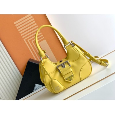 Prada Moon Bag In Yellow Padded Nappa Leather