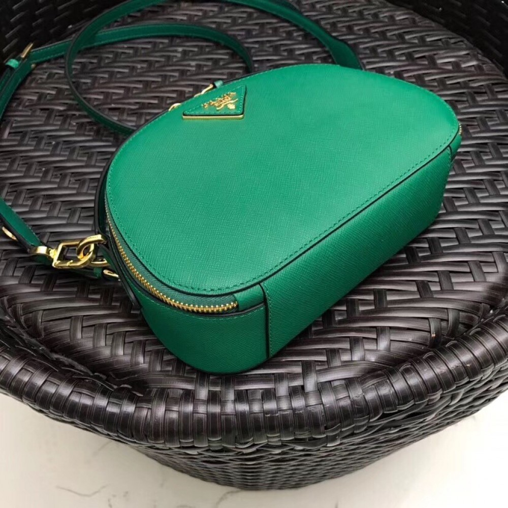 Prada Odette Green Saffiano Leather Bag