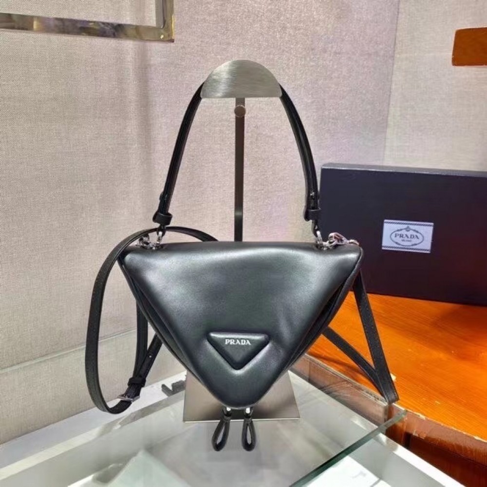 Prada Padded Bag In Black Nappa Leather