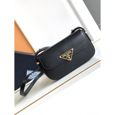 Prada Shoulder Bag In Black Smooth Calfskin