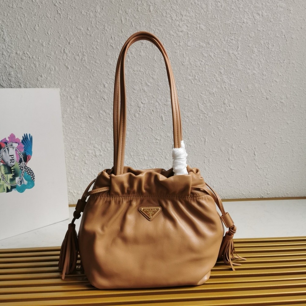 Prada Shoulder Bag In Brown Nappa Leather