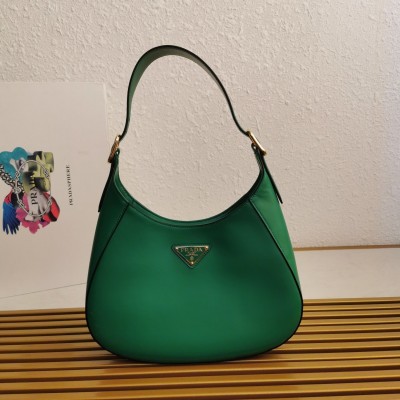 Prada Shoulder Bag In Green Leather