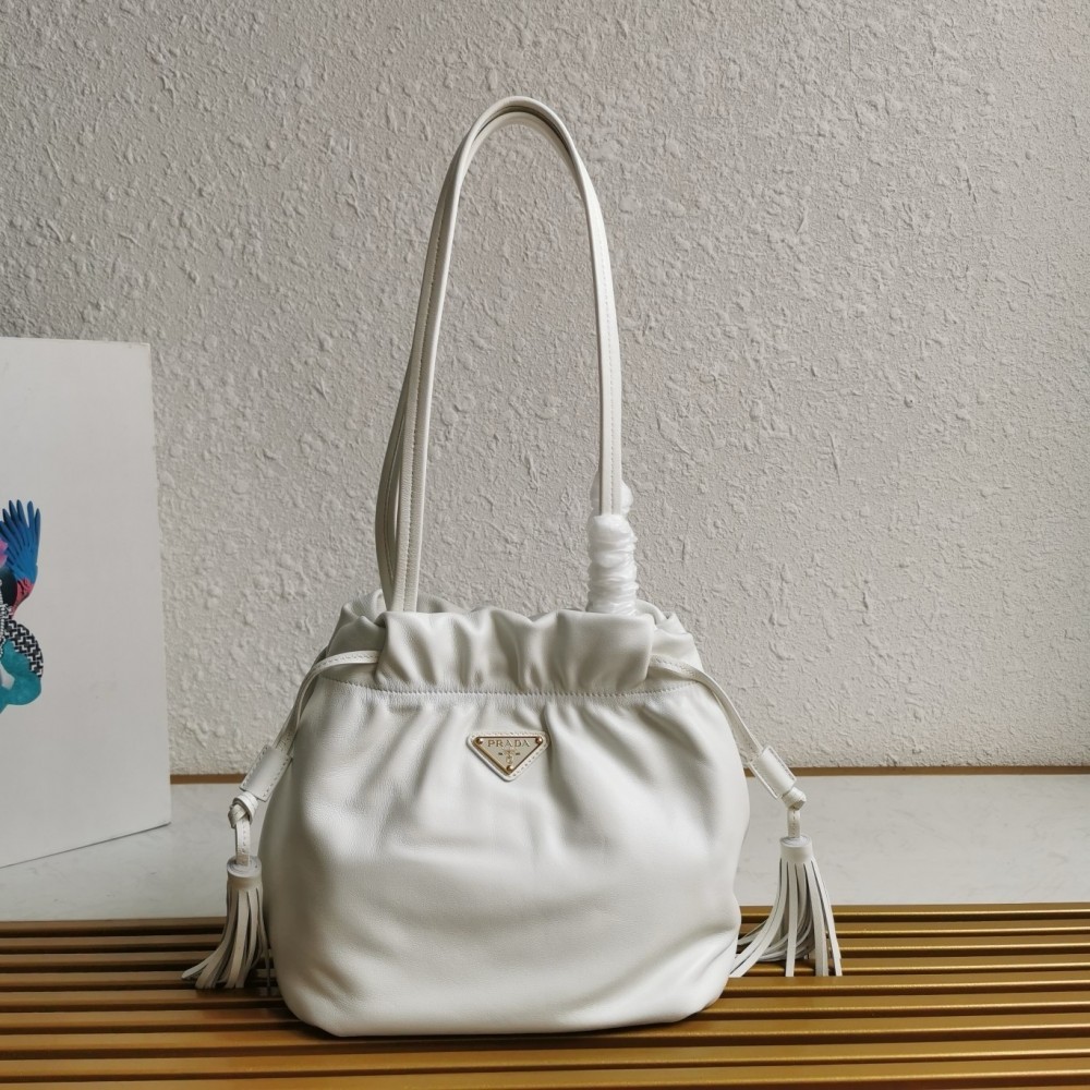 Prada Shoulder Bag In White Nappa Leather