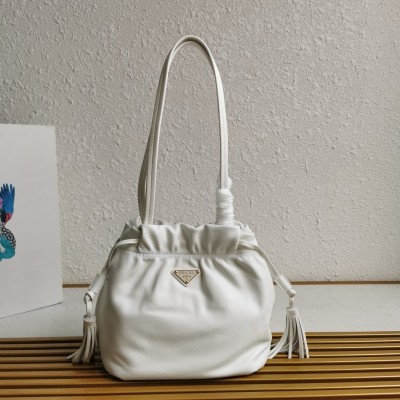 Prada Shoulder Bag In White Nappa Leather