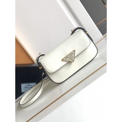 Prada Shoulder Bag In White Smooth Calfskin