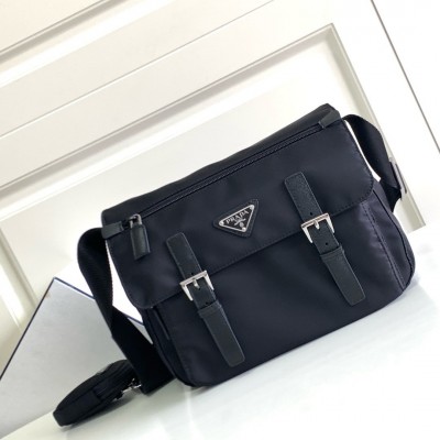 Prada Shoulder Bag With Flap In Black Re-Nylon