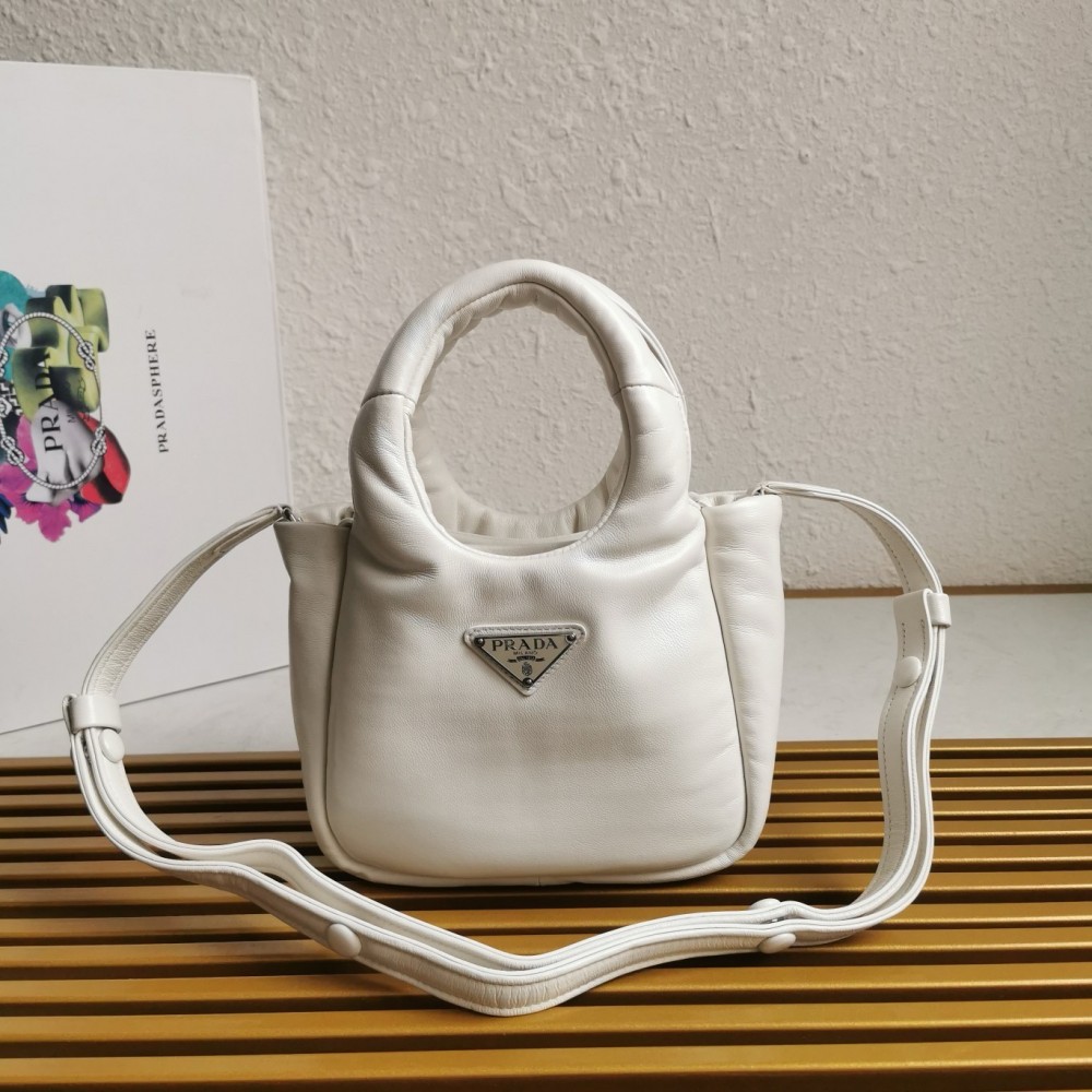 Prada Small Top-handle Bag In White Nappa Leather