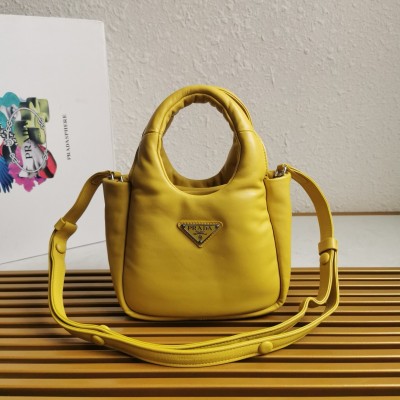 Prada Small Top-handle Bag In Yellow Nappa Leather