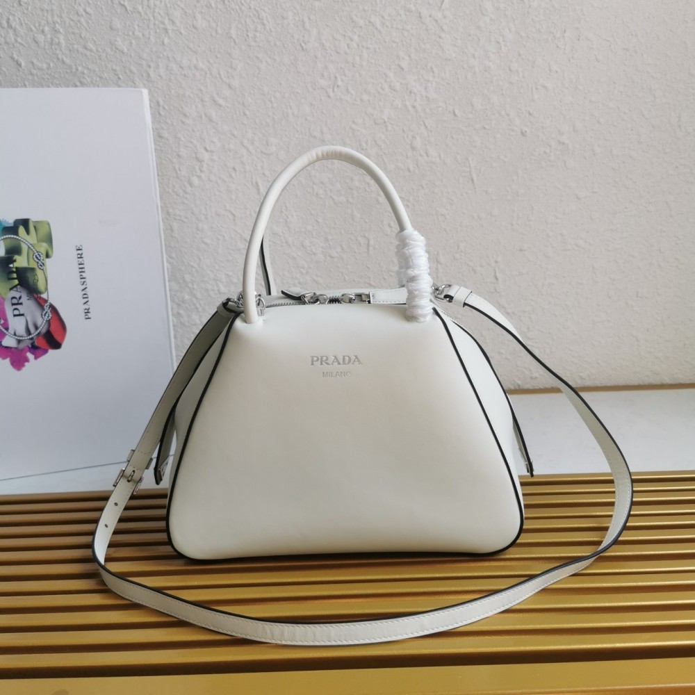 Prada Supernova Small Handbag In White Leather